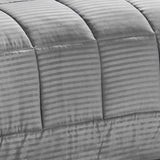 Plazatex Embossed Dobby Stripe 8 Pieces Comforter Bed In A Bag Set Gray