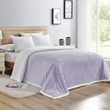 Plazatex Corduroy Lined Oversized All Season 100% Polyester Blanket King 108" x 90" Lilac