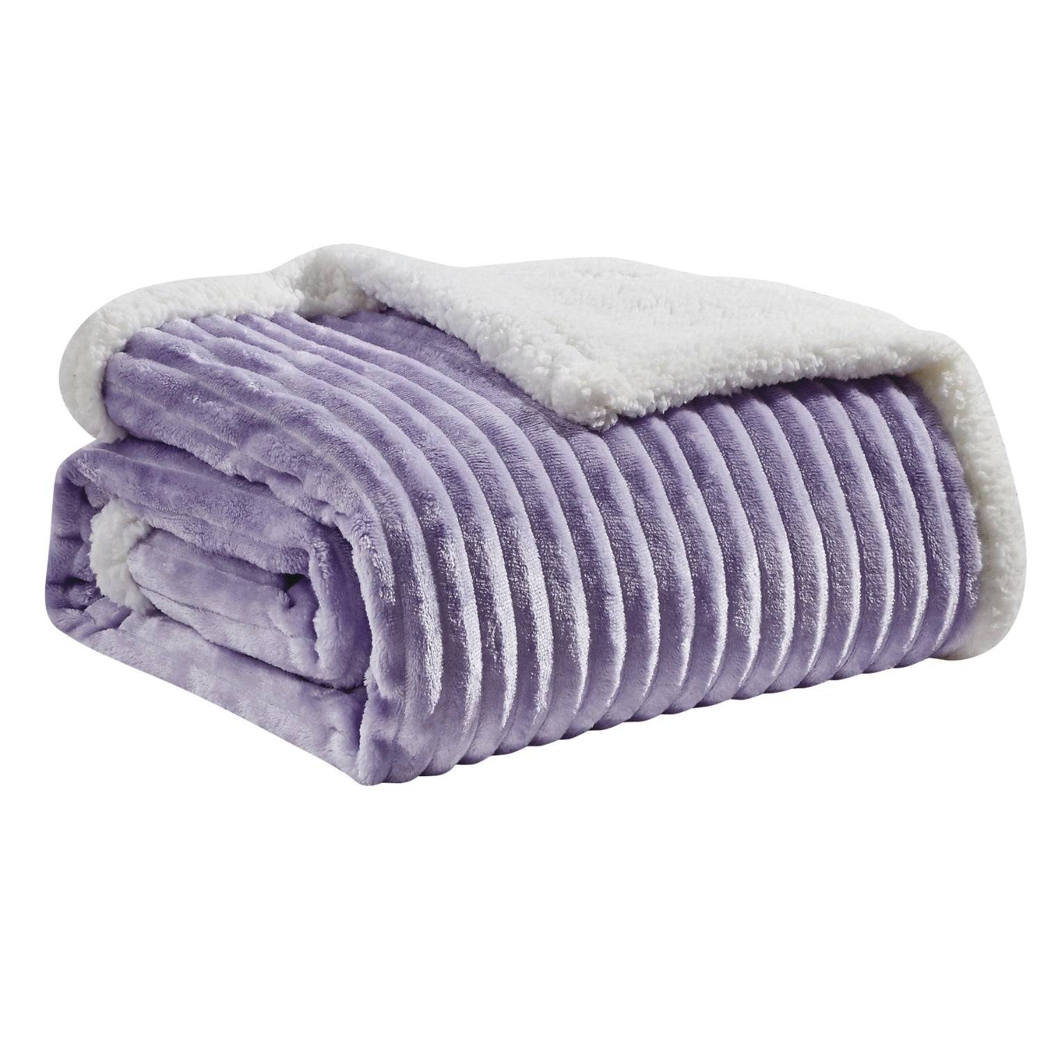 Plazatex Corduroy Lined Oversized All Season 100% Polyester Blanket King 108" x 90" Lilac