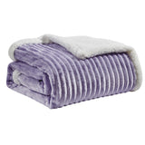 Plazatex Corduroy Lined Oversized All Season 100% Polyester Blanket King 108" x 90" Lilac