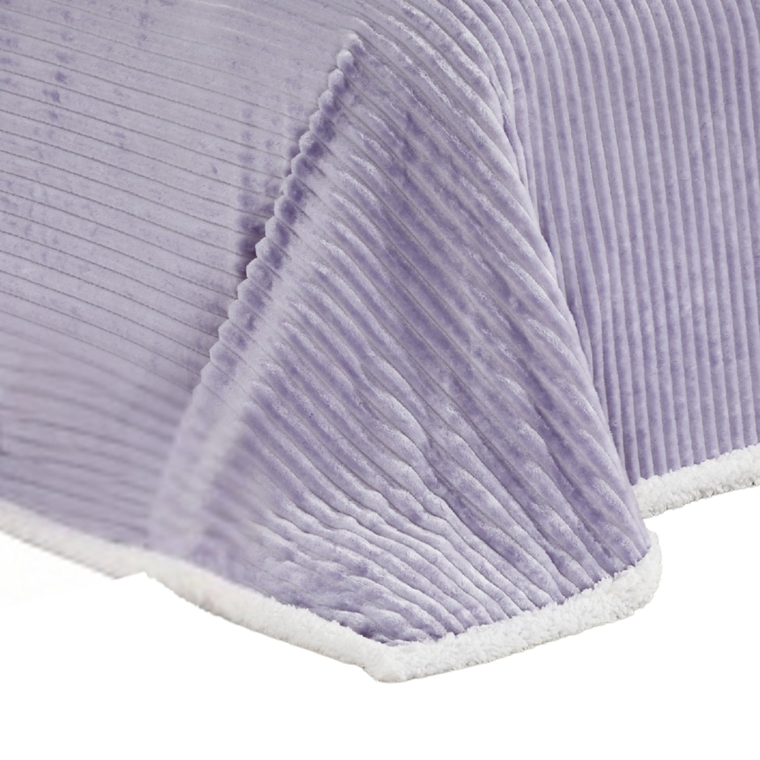 Plazatex Corduroy Lined Oversized All Season 100% Polyester Blanket King 108" x 90" Lilac