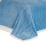 Plazatex Corduroy Lined Oversized All Season 100% Polyester Blanket King 108" x 90" Light Blue