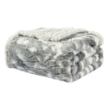 Plazatex Alaska Sherpa Machine Washable Warm and Comfortable Blanket Grey