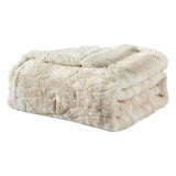 Plazatex Alaska Sherpa Machine Washable Warm and Comfortable Blanket Beige