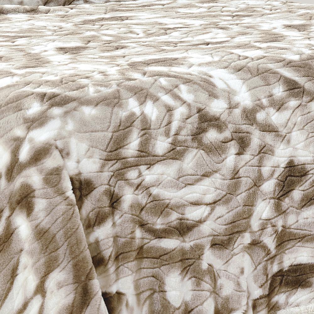 Plazatex Alaska Sherpa Machine Washable Warm and Comfortable Blanket Taupe