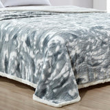 Plazatex Alaska Sherpa Machine Washable Warm and Comfortable Blanket Grey