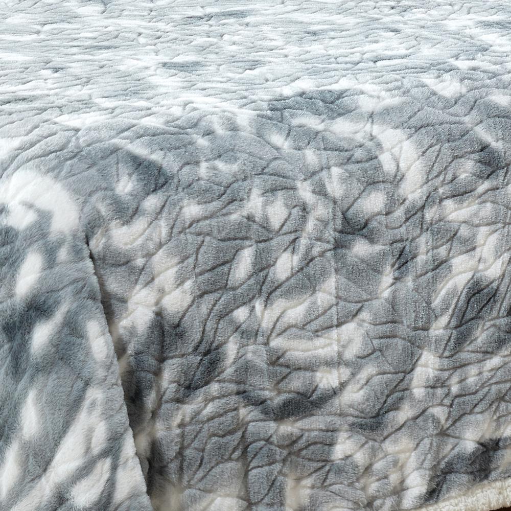 Plazatex Alaska Sherpa Machine Washable Warm and Comfortable Blanket Grey