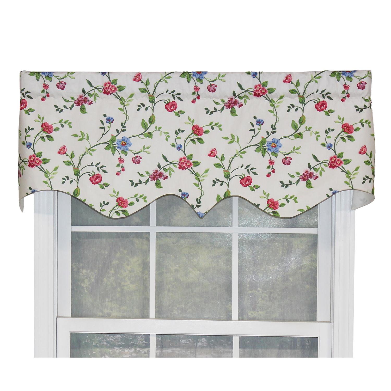 English Ivy Regal Style 3" Rod Pocket Valance 50" x 17" Spring by RLF Home