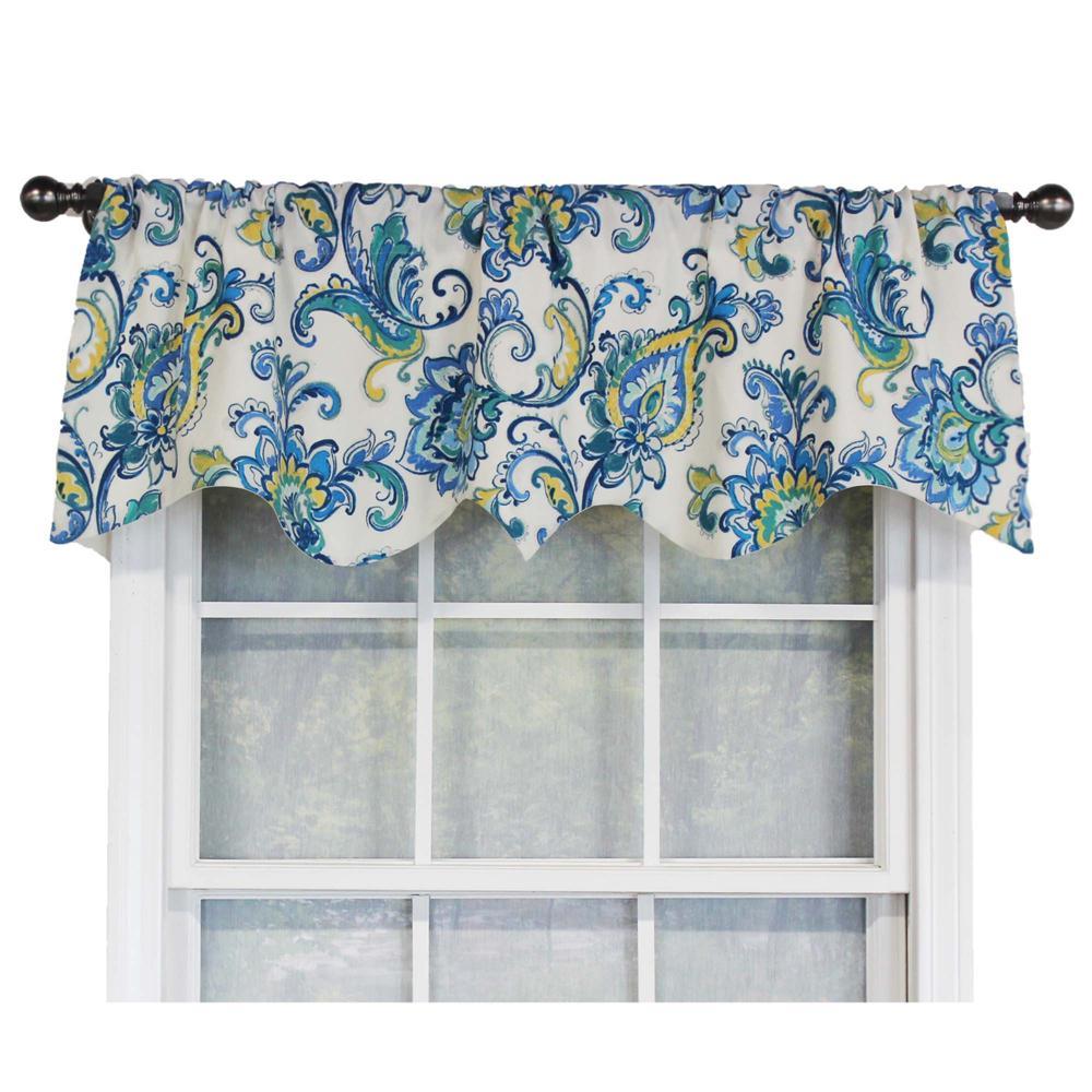 Sconset Rega Style 3" Rod Pocket Valance 50" x 17" Cornflower by RLF Home