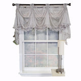 RLF Home Luxurious Modern Design Classic Sheers Victory Swag 3-Scoop Window Valance 50