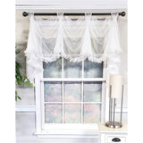RLF Home Luxurious Modern Design Classic Sheers Victory Swag 3-Scoop Window Valance 50" x 25"