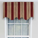 RLF Home Bodega Stripe Window Treatment Regal Valance 3" Rod Pocket 50" x 17" Mauve Red