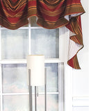 RLF Home Luxurious Modern Design Nigel Stripe Victory Swag 3-Scoop Window Valance 50" x 25"