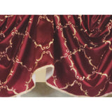 RLF Home 3" Rod Pocket High Quality Fabric Summit Diamond 2-Scoop Empire Valance With Trim for Windows 40" x 25" Wine