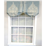 RLF Home 3" Rod Pocket High Quality Fabric Nora Stationary Balloon Valance for Windows 50" x 23" Blue