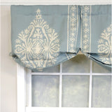 RLF Home 3" Rod Pocket High Quality Fabric Nora Stationary Balloon Valance for Windows 50" x 23" Blue