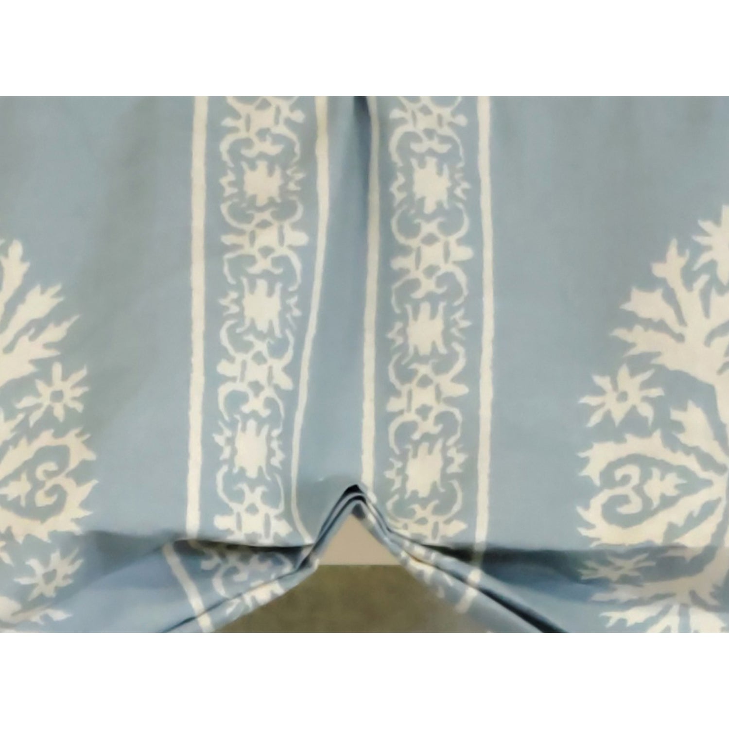 RLF Home 3" Rod Pocket High Quality Fabric Nora Stationary Balloon Valance for Windows 50" x 23" Blue