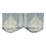 RLF Home 3" Rod Pocket High Quality Fabric Nora Stationary Balloon Valance for Windows 50" x 23" Blue