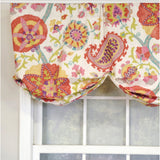 RLF Home 3" Rod Pocket High Quality Fabric Jubilee Stationary Balloon Valance for Windows 50" x 23" Multi