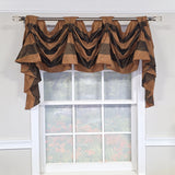RLF Home 100% PolyesterPascal 3-S Victory Swag Unlined Windows Tab Top Valance 60" x 25"  Brown