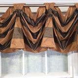 RLF Home 100% PolyesterPascal 3-S Victory Swag Unlined Windows Tab Top Valance 60" x 25"  Brown