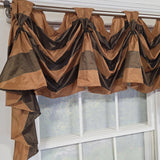 RLF Home 100% PolyesterPascal 3-S Victory Swag Unlined Windows Tab Top Valance 60" x 25"  Brown