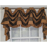 RLF Home 100% PolyesterPascal 3-S Victory Swag Unlined Windows Tab Top Valance 60" x 25"  Brown