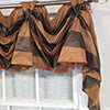 RLF Home 100% PolyesterPascal 3-S Victory Swag Unlined Windows Tab Top Valance 60" x 25"  Brown