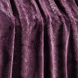 Ceasar Soft Plush Contemporary Embossed Collection All Season Throw 50"x60", Plum
