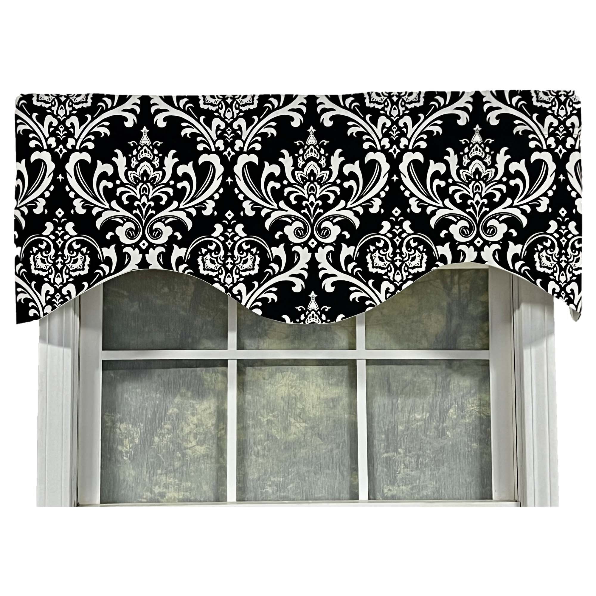 Ozbourne Cornice Syel 3" Rod Pocket Valance 50" x 17" Black by RLF Home