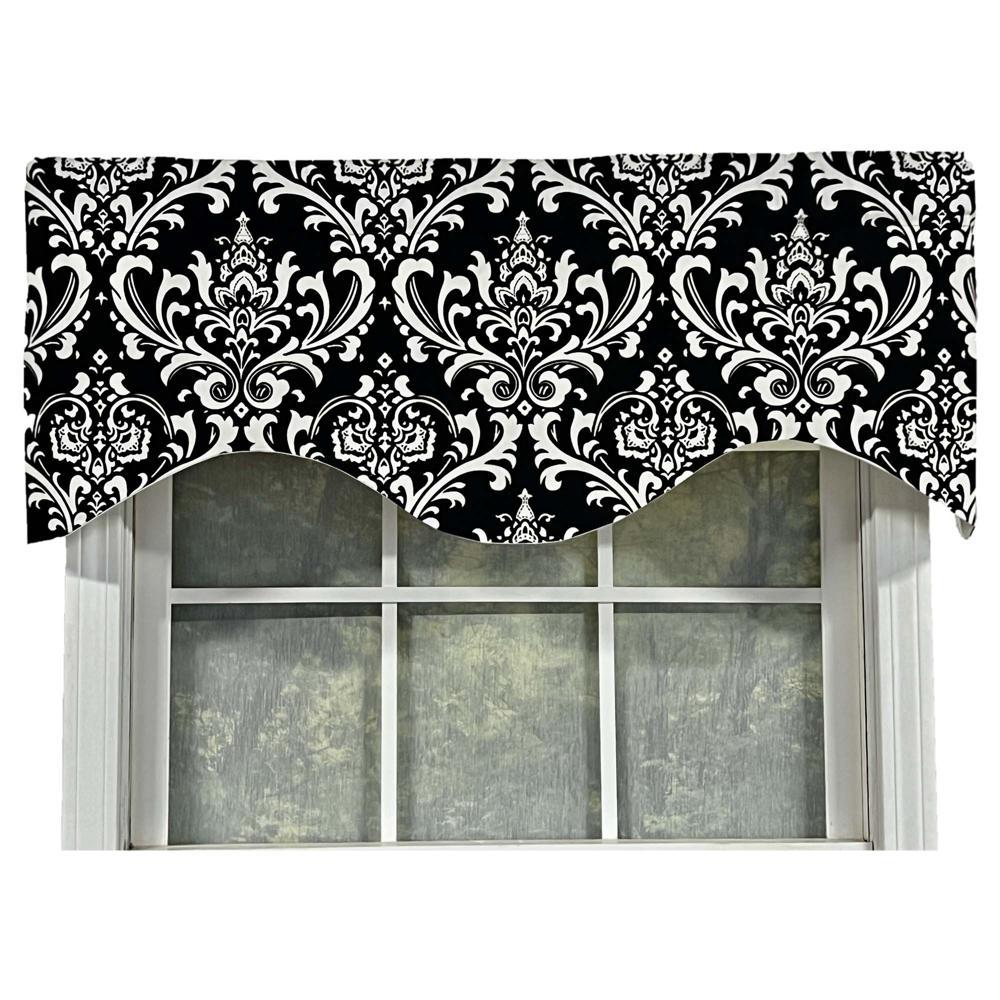 Ozbourne Cornice Syel 3" Rod Pocket Valance 50" x 17" Black by RLF Home
