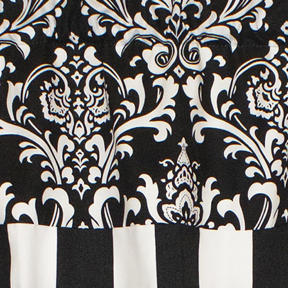 Ozbourne Style Banded 3" Rod Pocket Valance 50" x 16" Black by RLF Home