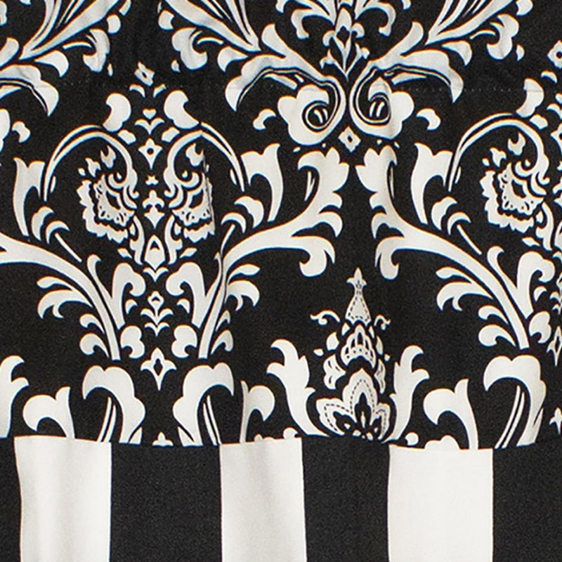Ozbourne Style Banded 3" Rod Pocket Valance 50" x 16" Black by RLF Home