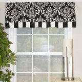 Ozbourne Style Banded 3" Rod Pocket Valance 50" x 16" Black by RLF Home