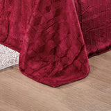 Amrani Bedcover Embossed Blanket, Soft Premium Micro Plush Queen Burgundy by Plazatex