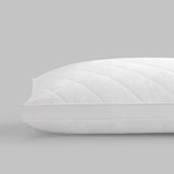 NY&C Home Double Quilted Cotton Shell Pillow Goose Down And Feather Blend Filling, White, 20" x 28"