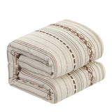 Chic Home Hewitt Cotton Comforter Set Farmhouse Theme Striped Pattern Design Bedding - Beige