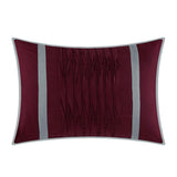 Chic Home Moriarty Elegant Color Block Ruffled BIB Soft Microfiber Sheets 10 Pieces Comforter Decorative Pillows & Shams Burgundy