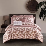 Chic Home Kala Comforter And Quilt Set Watercolor Leaf Print Geometric Pattern Bed In A Bag - Sheet Set Decorative Pillows Shams Included - Blush