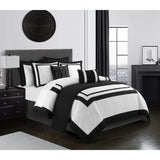 Chic Home Hortense Comforter And Quilt Set Hotel Collection Design Fish Scale Pattern Bedding Black