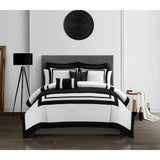 Chic Home Hortense Comforter And Quilt Set Hotel Collection Design Fish Scale Pattern Bedding Black