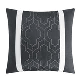 Chic Home Arlow Comforter Set Jacquard Geometric Quilted Pattern Design Bedding Grey
