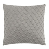 Chic Home Trinity Cotton Blend Comforter Set Jacquard Interlaced Geometric Pattern Design Bedding - Decorative Pillows Shams Included - 5 Piece - Grey