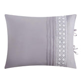 Chic Home Brice Comforter Set Pleated Embroidered Design Bedding - Decorative Pillows Shams Included - 5 Piece - Lilac