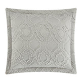 Chic Home Jane Comforter Set Clip Jacquard Geometric Quatrefoil Pattern Design Bed In A Bag Bedding - Sheets Pillowcases Decorative Pillows Shams Included - 9 Piece - Grey