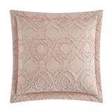 Chic Home Jane Comforter Set Clip Jacquard Geometric Quatrefoil Pattern Design Bedding - Decorative Pillows Shams Included - 5 Piece - Rose