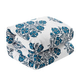 Chic Home Riley 8 Piece Comforter Set Large Scale Floral Medallion Print Design Bed In A Bag Bedding Blue