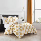 Chic Home Clarissa 4 Piece Comforter Set Floral Medallion Print Design Bedding Yellow