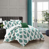 Chic Home Clarissa 4 Piece Comforter Set Floral Medallion Print Design Bedding Green