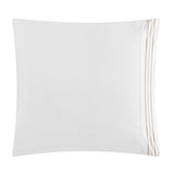 Chic Home Alexander Cotton Duvet Cover Set Solid White With Dual Stripe Embroidered Hotel Collection Bedding - Includes Two Pillow Shams - 3 Piece - Gold